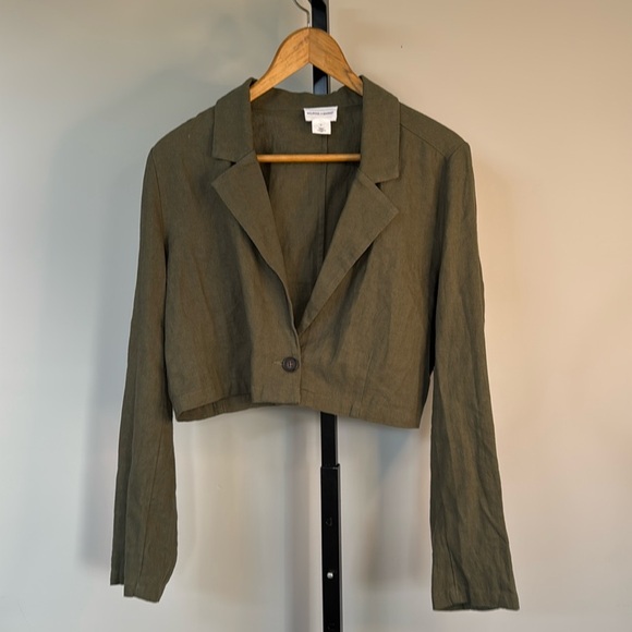 NWT Nordstrom melrose market linen cropped blouse - Picture 1 of 6